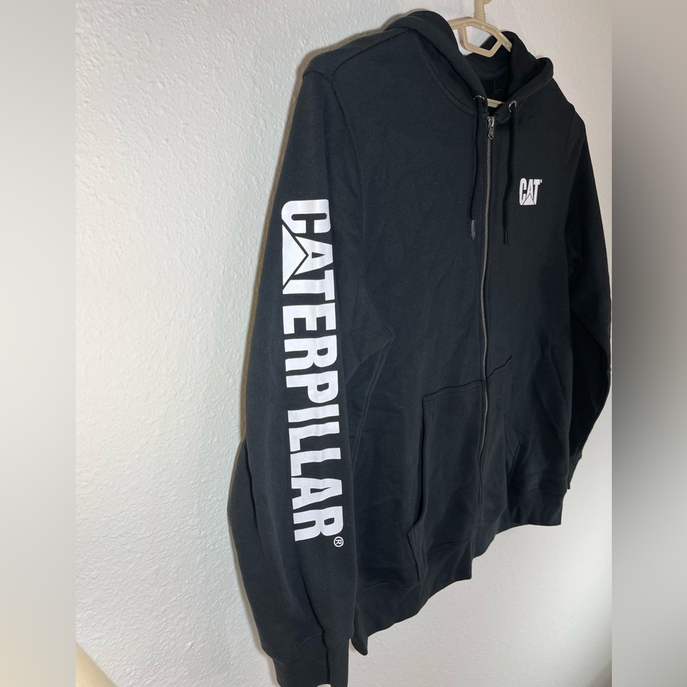Caterpillar Mens Fleece Graphics Zip Front Hoodie. Color Black. Size 2XL… - Picture 2 of 6